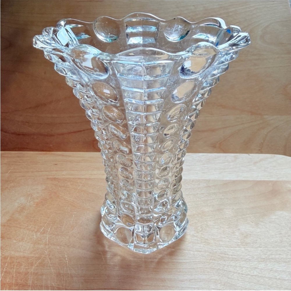 Clear Textured Glass Vase - Home Accents